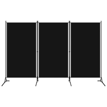 3-Panel Room Divider Black 260x180 cm