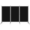 3-Panel Room Divider Black 260x180 cm