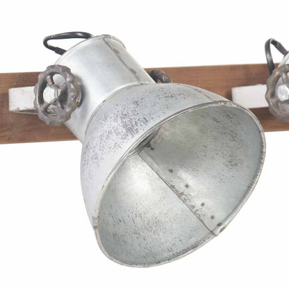 Wall Lamp | Silver and brown | Iron and solid mango wood | Medium