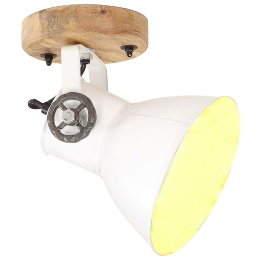 Wall Lamp | White, Barn Brown | Iron, Solid Mango Wood | Medium