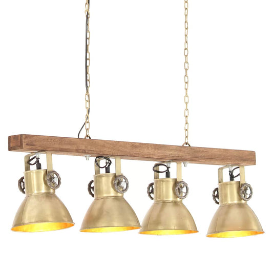 Ceiling Lamp | Brass, Brown | Iron, Mango Wood | Regular | Ceiling Lamp