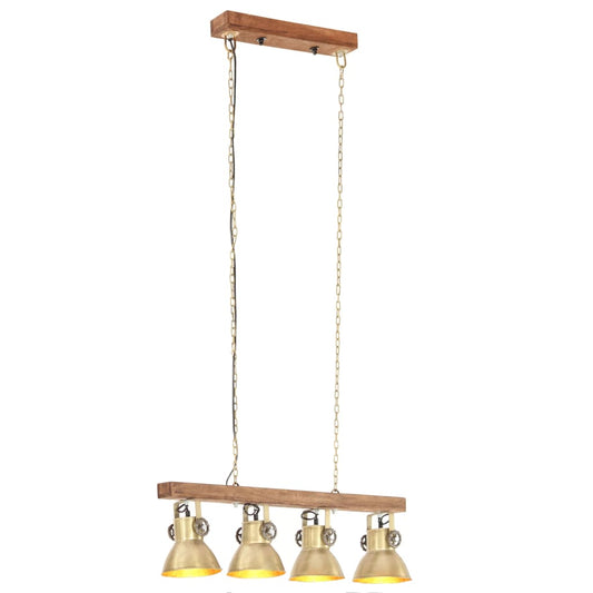 Ceiling Lamp | Brass, Brown | Iron, Mango Wood | Regular | Ceiling Lamp