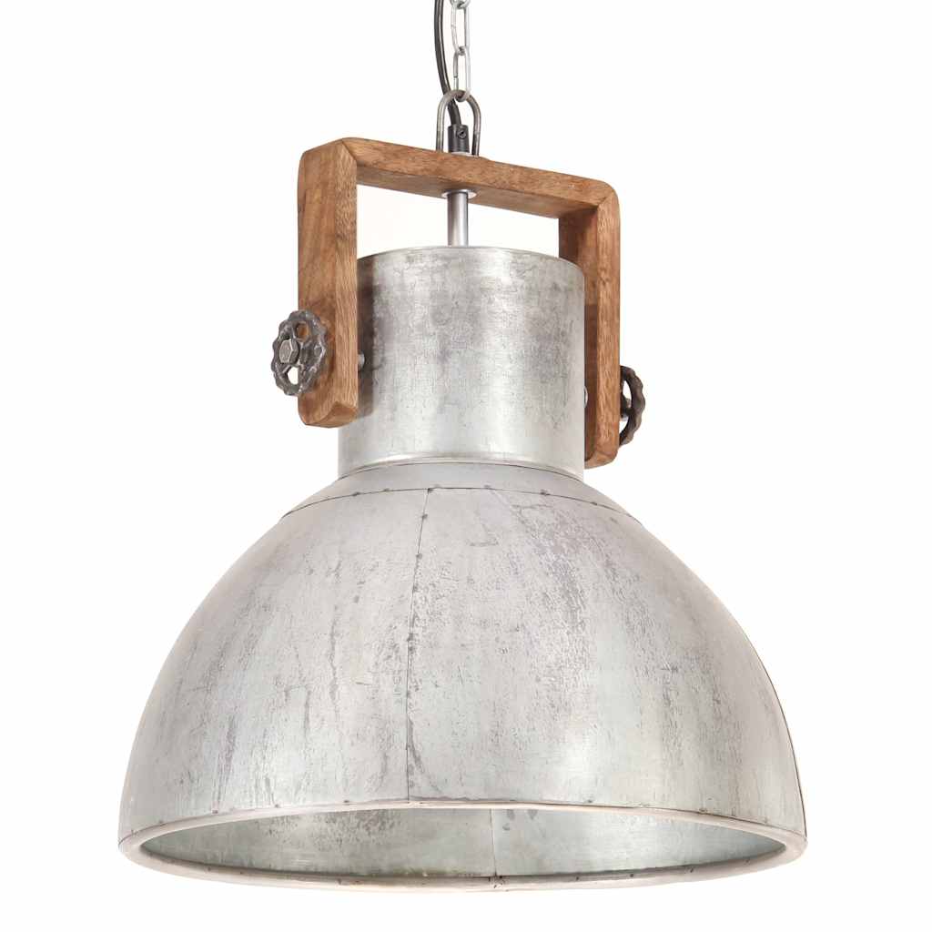 Industrial Hanging Lamp 25 W Silver Round 40 cm E27