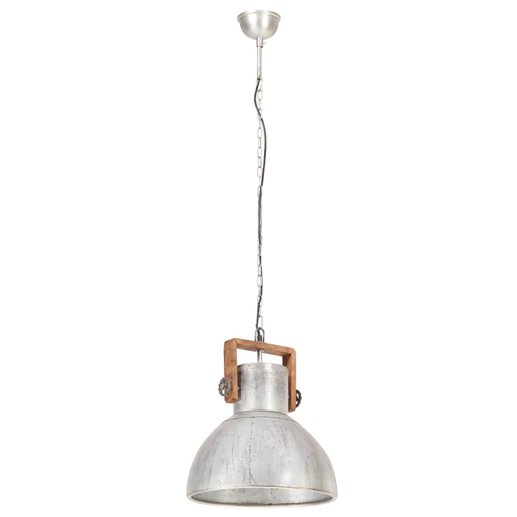 Industrial Hanging Lamp 25 W Silver Round 40 cm E27