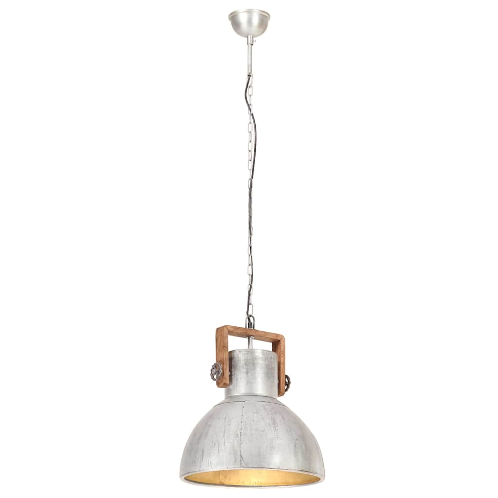 Industrial Hanging Lamp 25 W Silver Round 40 cm E27