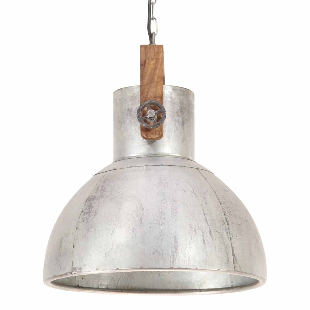 Industrial Hanging Lamp 25 W Silver Round 40 cm E27
