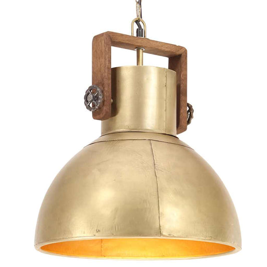 Hanging Lamp | Brass, Brown | Iron, Mango Wood | Medium | Hanging Lamp
