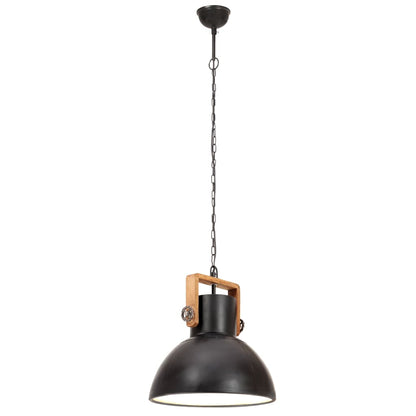 Hanging Lamp | Black and barn brown | Iron and mango wood | Medium