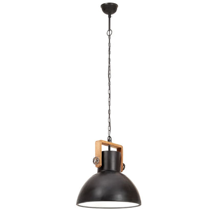 Hanging Lamp | Black and barn brown | Iron and mango wood | Medium