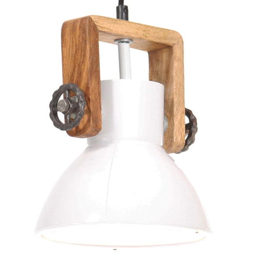 Hanging Lamp | White and weathered barn brown