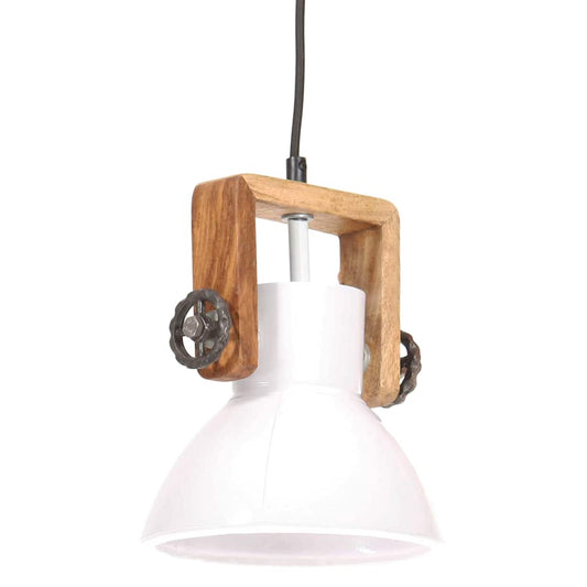 Hanging Lamp | White and weathered barn brown
