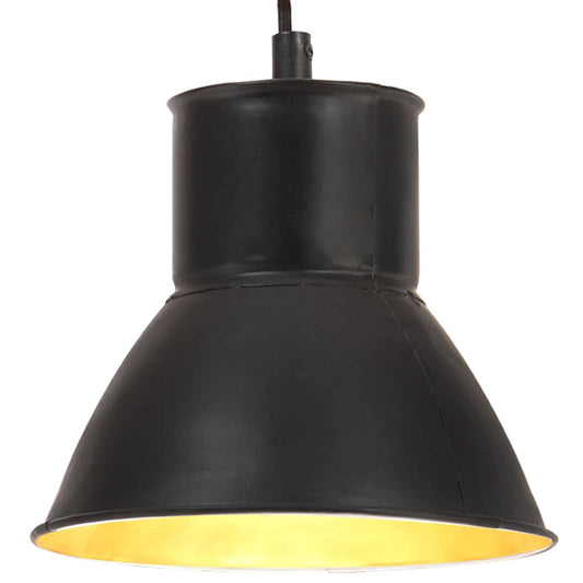 Hanging Lamp 25 W Black Round 17 cm E27