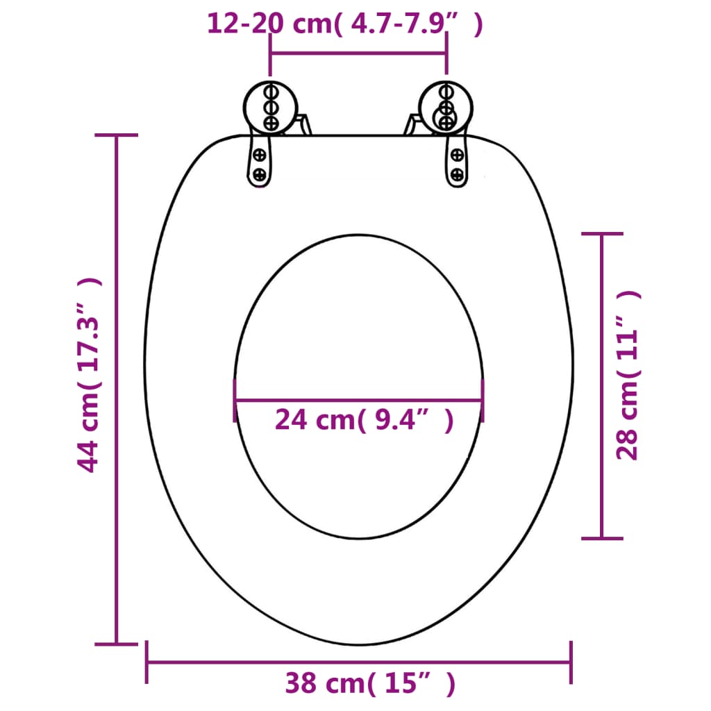 WC Toilet Seat with Lid MDF Deep Sea Design