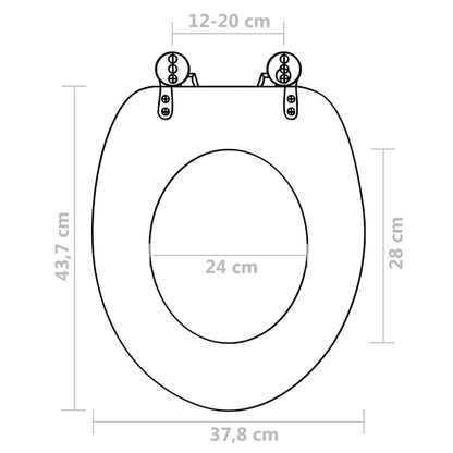 WC Toilet Seat with Soft Close Lid MDF Flamingo Design