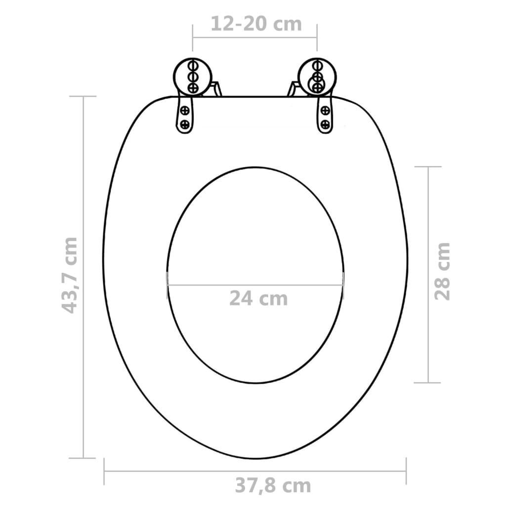 WC Toilet Seat with Soft Close Lid MDF Beach Design