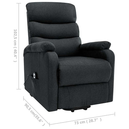 Power Lift Massage Recliner Dark Gray Fabric