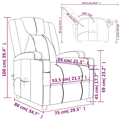 Massage Chair Brown Faux Leather