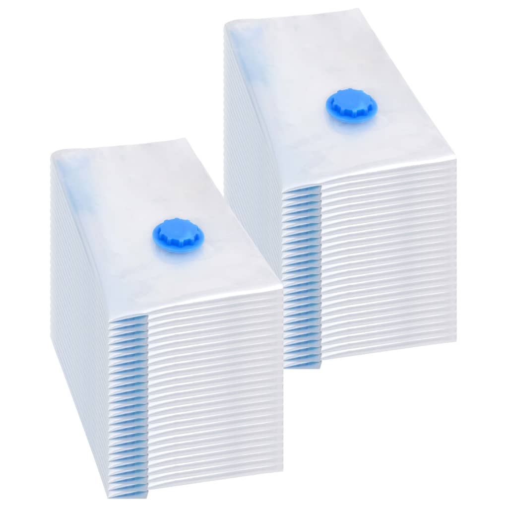 Vacuum Travel Bag | Set of 50 | Transparent and Blue | Plastic