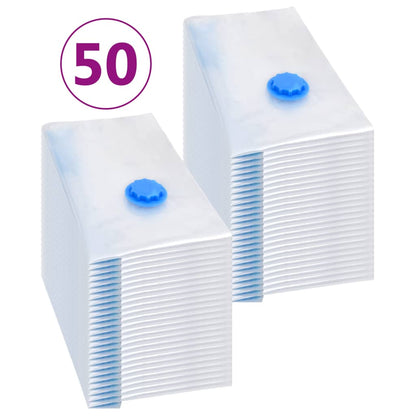 Vacuum Travel Bag | Set of 50 | Transparent and Blue | Plastic