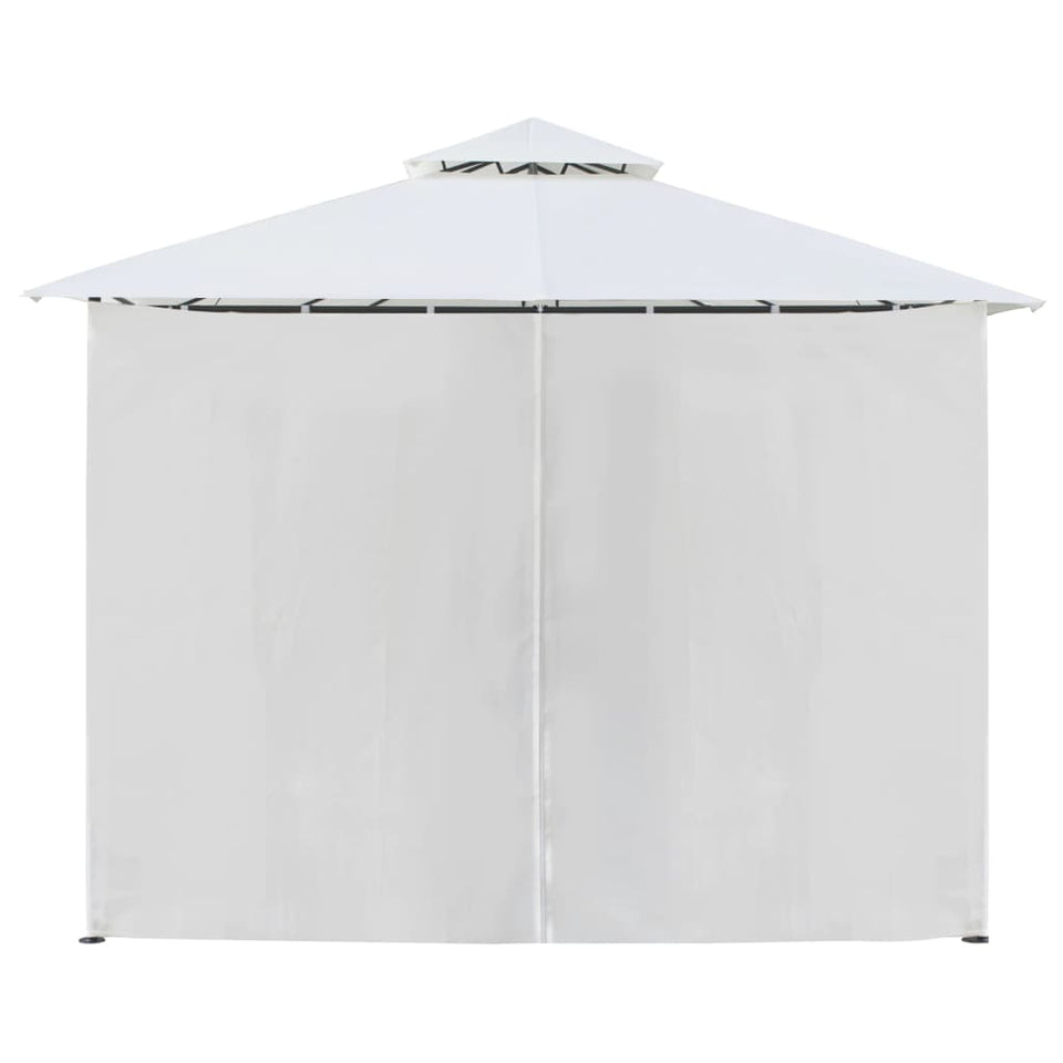 Gazebo with Curtains 600x298x270 cm White 180g/m²