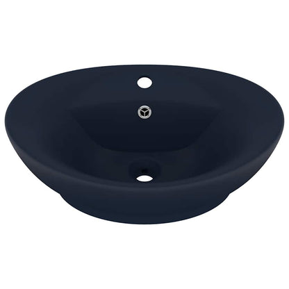 Luxury Basin Overflow Oval Matt Dark Blue 58.5x39 cm Ceramic