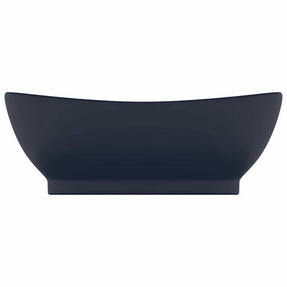 Luxury Basin Overflow Oval Matt Dark Blue 58.5x39 cm Ceramic
