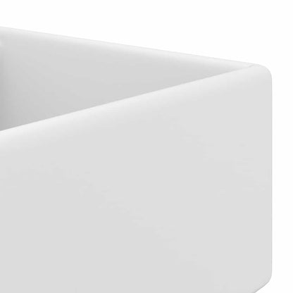 146943 vidaXL Luxury Basin Overflow Square Matt White 41x41 cm Ceramic