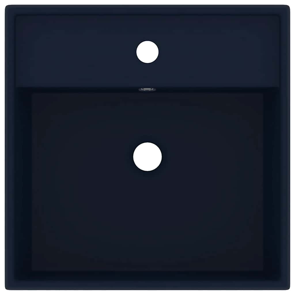 Luxury Basin Overflow Square Matt Dark Blue 41x41 cm Ceramic