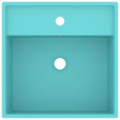 Luxury Basin Overflow Square Matt Light Green 41x41 cm Ceramic