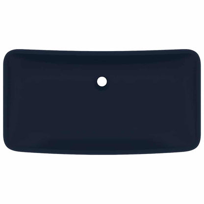 Luxury Basin Rectangular Matt Dark Blue 71x38 cm Ceramic