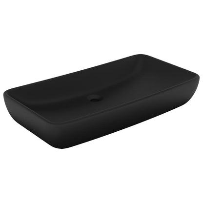 Luxury Basin Rectangular Matt Black 71x38 cm Ceramic