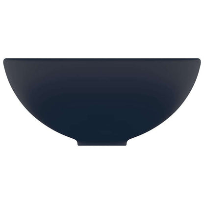 Luxury Bathroom Basin Round Matt Dark Blue 32.5x14 cm Ceramic
