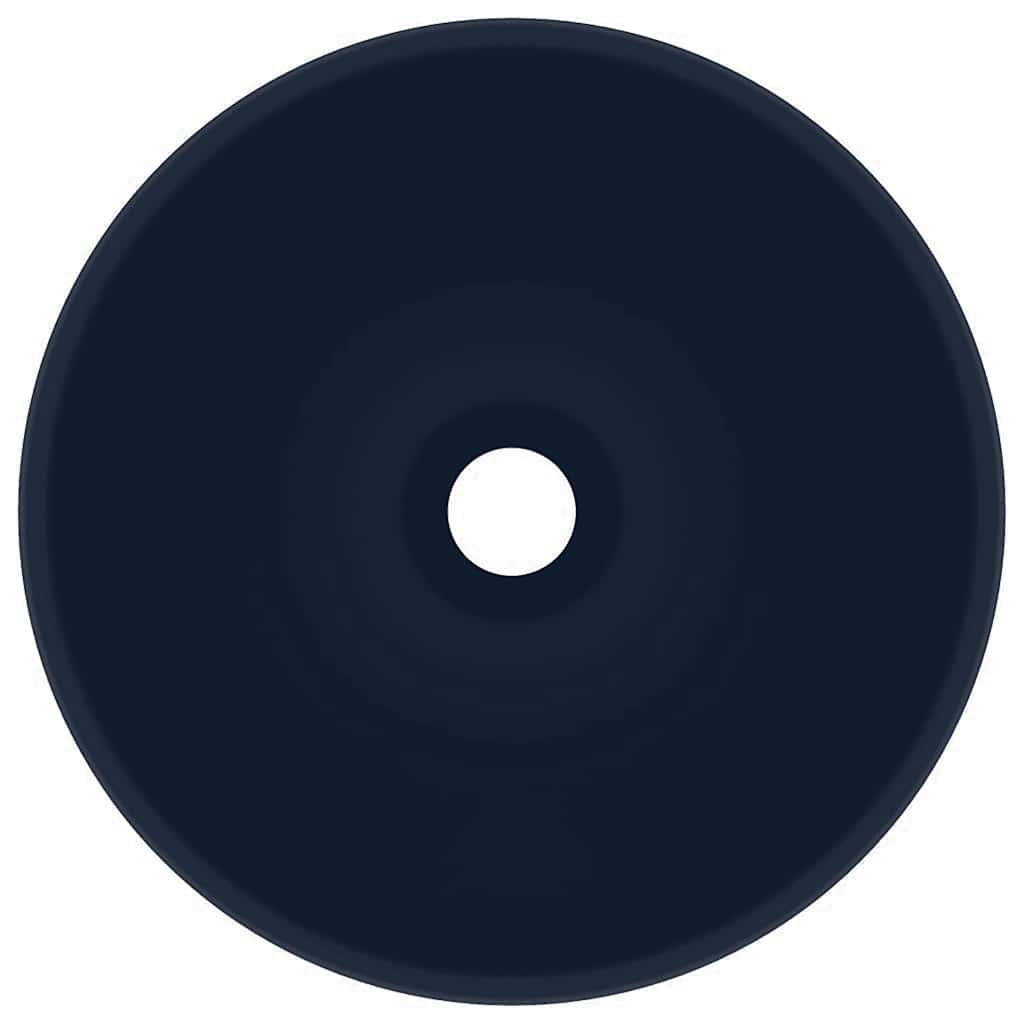 Luxury Bathroom Basin Round Matt Dark Blue 32.5x14 cm Ceramic