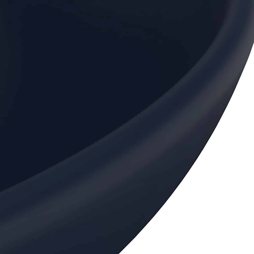 Luxury Bathroom Basin Round Matt Dark Blue 32.5x14 cm Ceramic