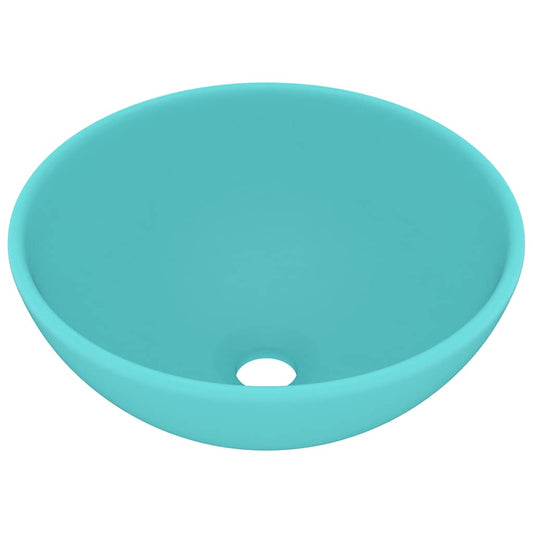 Luxury Bathroom Basin Round Matt Light Green 32.5x14 cm Ceramic