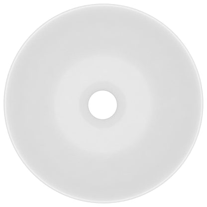 Bathroom Sink Ceramic Matt White Round
