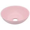 Bathroom Sink Ceramic Matt Pink Round
