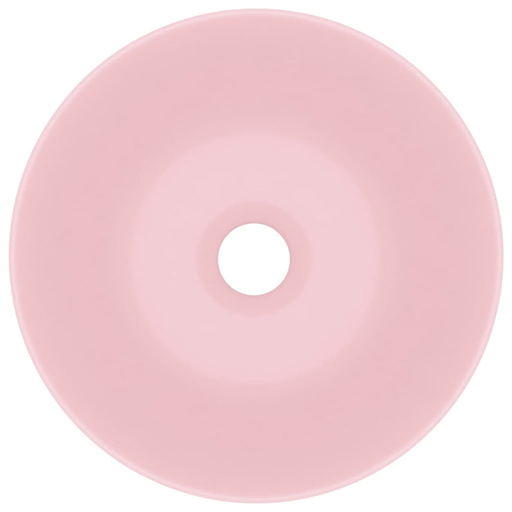 Bathroom Sink Ceramic Matt Pink Round