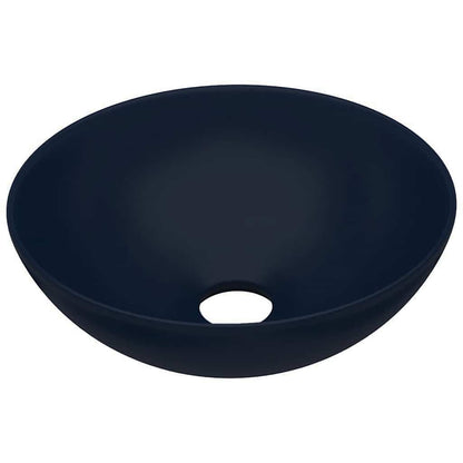 Bathroom Sink Ceramic Dark Blue Round