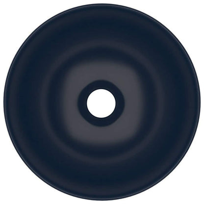 Bathroom Sink Ceramic Dark Blue Round