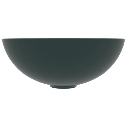 Bathroom Sink Ceramic Dark Green Round