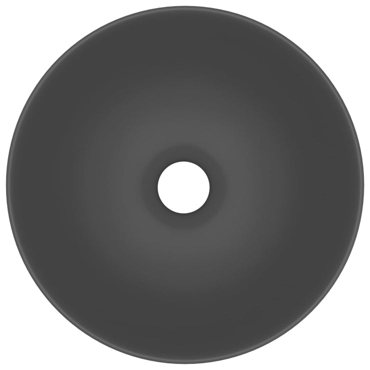 Bathroom Sink Ceramic Dark Grey Round