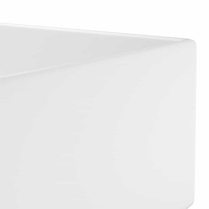 146987 vidaXL Bathroom Sink with Overflow Ceramic Matt White