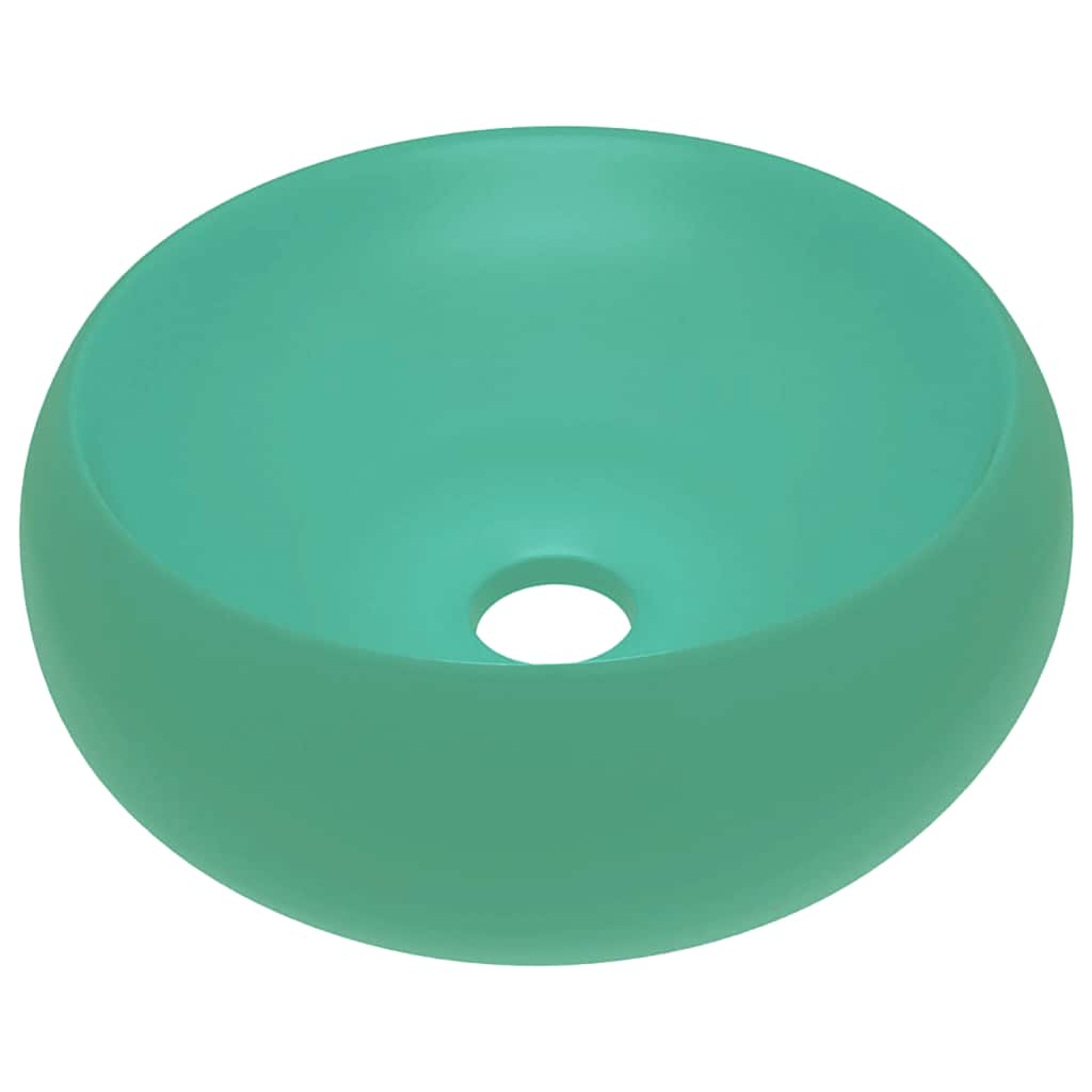 Luxury Wash Basin Round Matt Light Green 40x15 cm Ceramic