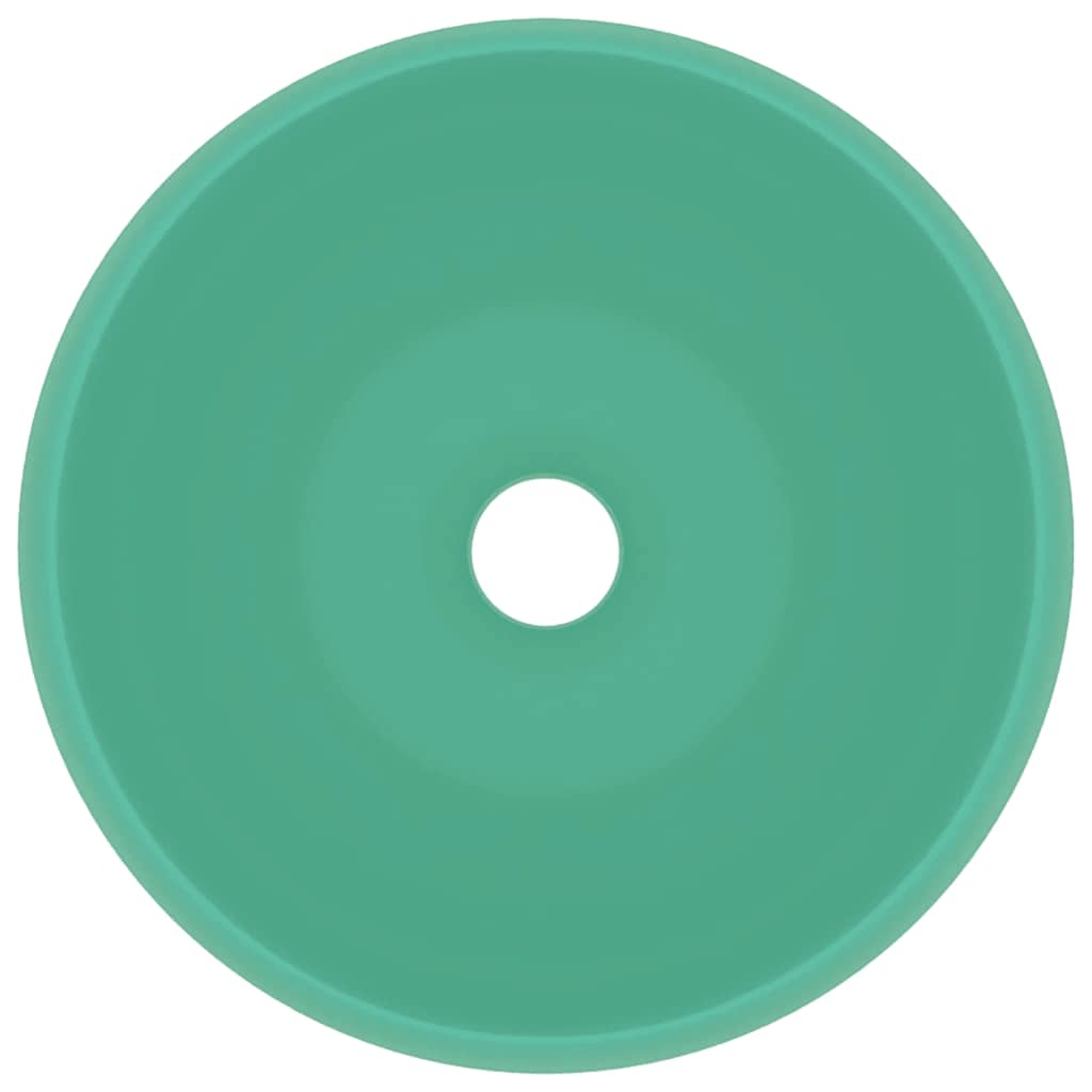 Luxury Wash Basin Round Matt Light Green 40x15 cm Ceramic