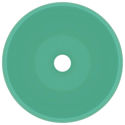 Luxury Wash Basin Round Matt Light Green 40x15 cm Ceramic