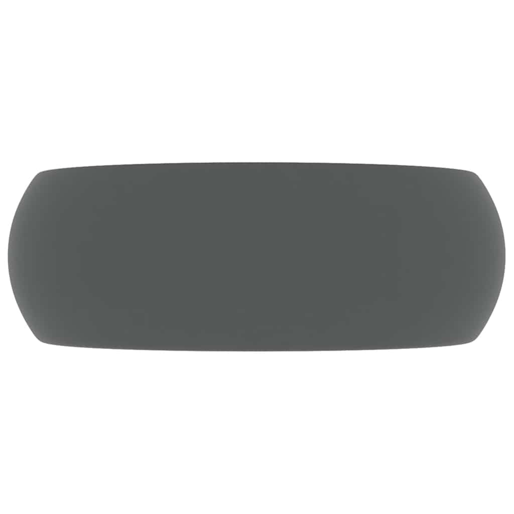 Luxury Wash Basin Round Matt Dark Grey 40x15 cm Ceramic