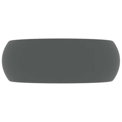 Luxury Wash Basin Round Matt Dark Grey 40x15 cm Ceramic