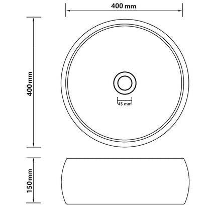 Luxury Wash Basin Round Matt Dark Brown 40x15 cm Ceramic