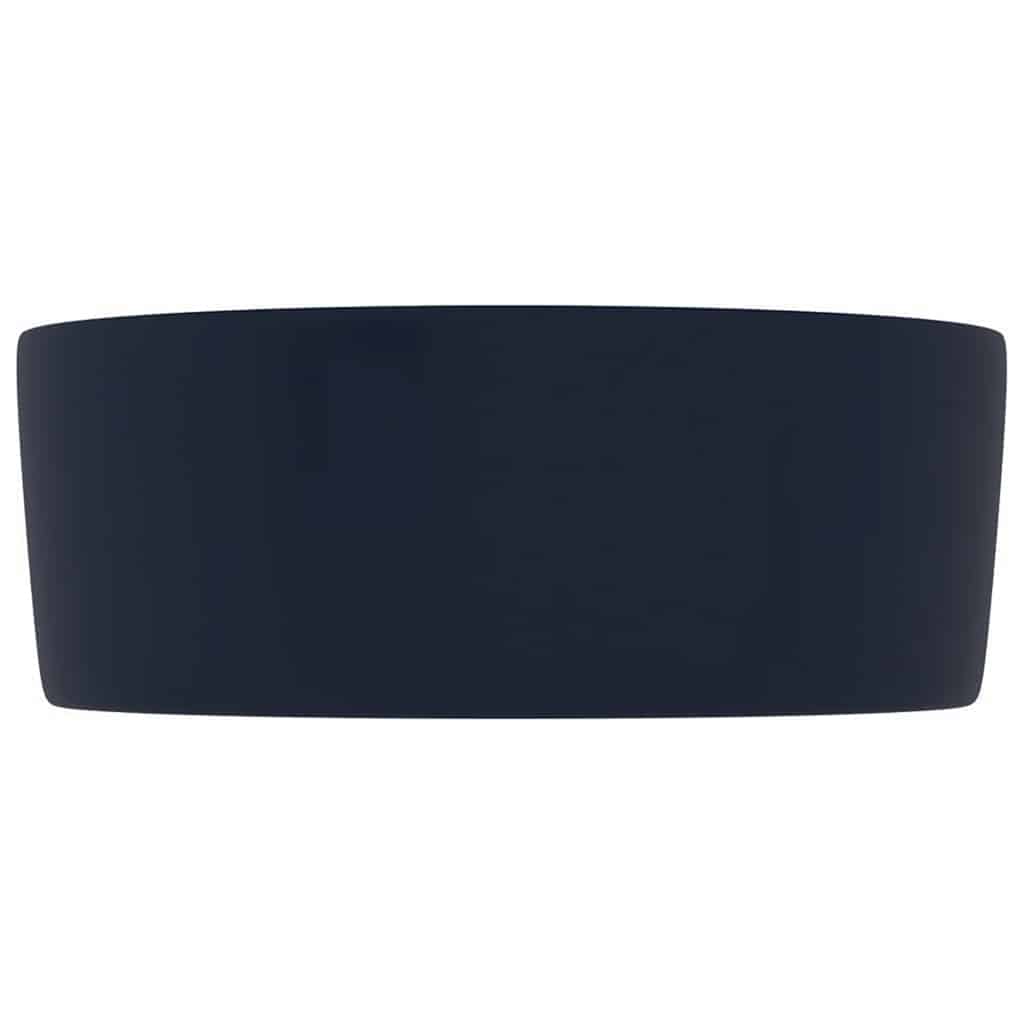 Luxury Wash Basin Round Matt Dark Blue 40x15 cm Ceramic